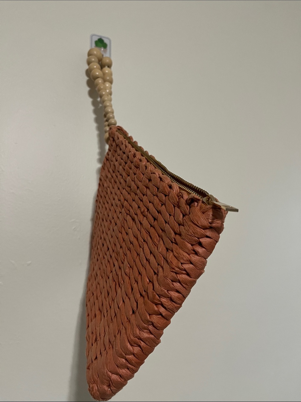 a new day Woven Straw Wristlet in Terracotta with Beaded Strap - Picture 3 of 6